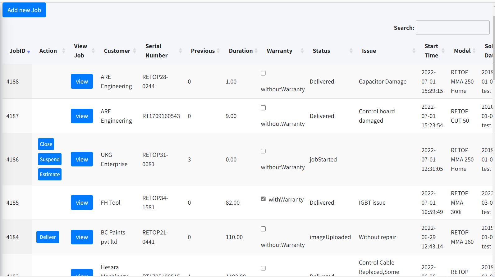 Mini ERP - Repair jobs tracking